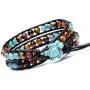 Leather Wrap Cuff Bracelet Turtle Turquoise and Tiger Eye Beads Handmade Bangle Boho Wristband for Men Women Leather Wrap Cuff Bracelet Turtle Turquoise and Tiger Eye Beads Handmade Bangle Boho Wristband for Men Women