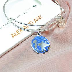 Alex and ANI Disney Parks Toy Story Youve Got A Friend in Me Bangle with Woody and Buzz Lightyear - Inspirational Quote - Charm Bracelet Jewelry Gift (Silver Finish)