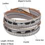 VONRU Leather Cuff Bracelets for Women - Wrap Bracelet Charm Boho Jewelry for Women Handmade Casual Braided Magnetic Bracelet Friendship Gift for Teen Girls (Grey Leopard Crystal Bracelet)
