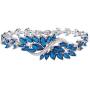 EVER FAITH Womens Cubic Zirconia Wave Marquise Shape Leaf Tennis Bracelet
