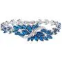 EVER FAITH Womens Cubic Zirconia Wave Marquise Shape Leaf Tennis Bracelet