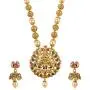 MUCH-MORE Gold Tone Pearl Temple Jewelry Polki Necklace Set Indian Traditional Jewelry (PN-2394)