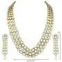 Aheli Indian Bollywood Style Wedding Party Faux Kundan Necklace with Earrings Set Ethnic Fashion Jewelry for Women