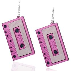 Punk Style Retro-Earrings with Cassette Tape Funky Dangle Earring Set by SL SWEETLOVEJEWELRY