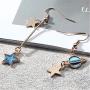 Moon Star Earrings Dangle Earth Planet Asymmetrical Drop Earrings Astronaut Stud Earrings Jewelry for Women Girls