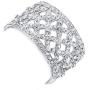 EVER FAITH Womens Austrian Crystal Elegant 2 Layers Hollow-Out Bridal Flower Leaf Stretch Bracelet