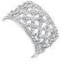 EVER FAITH Womens Austrian Crystal Elegant 2 Layers Hollow-Out Bridal Flower Leaf Stretch Bracelet EVER FAITH Womens Austrian Crystal Elegant 2 Layers Hollow-Out Bridal Flower Leaf Stretch Bracelet