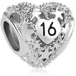 Lifequeen Heart Love Sweet 16th 18th Birthday Charms Butterfly Charm Beads for Bracelets