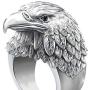 Vintage Hawk Eagle Ring for Men, Viking Eagle Head Rings, USA Flying American Bald Eagle Ring, Gothic Eagle Amulet Ring, Punk Animal Eagle Jewelry Gift for Veterans Men Boys