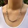 KDIZI Eboy Chains Punk Style Barbed Wire Necklace for Men Silver 20 Inches