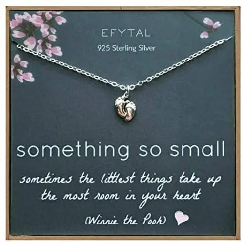 EFYTAL New Mom Gifts, 925 Sterling Silver Tiny Baby Feet Necklace for Mother and Baby Girl/Boy, Mothers Day Jewelry Gift Idea, Mothers Necklaces for Her EFYTAL New Mom Gifts, 925 Sterling Silver Tiny Baby Feet Necklace for Mother and Baby Girl/Boy, Mothers Day Jewelry Gift Idea, Mothers Necklaces for Her
