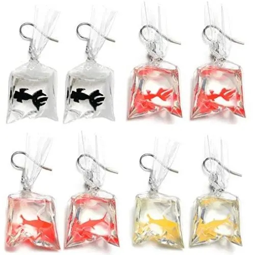 Fashion Funny Creative Koi Fish goldfish Water Bag Dangle Earrings Cute Handmade Earrings Womens Charm Jewelry Gift 4 pairs Fashion Funny Creative Koi Fish goldfish Water Bag Dangle Earrings Cute Handmade Earrings Womens Charm Jewelry Gift 4 pairs