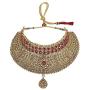 Indian Bollywood Maang Tikka With Crystal Necklace Earrings Set Wedding Ethnic Designer Party Jewelry For Women