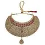 Indian Bollywood Maang Tikka With Crystal Necklace Earrings Set Wedding Ethnic Designer Party Jewelry For Women