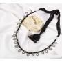 Saissa Silver Tone Oxidized Choker Boho Gypsy Thread Rope Indian Necklace Jewelry for Women