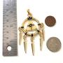Anime Manga Gaming Jewelry Yugioh Yu-Gi-Oh! Millenium Ring illuminati Evil Eye Pewter Pendant Pewter Gold plated Boys Mens Pendant Necklace Charm Amulet Medallion for boys men w Brass ball chain