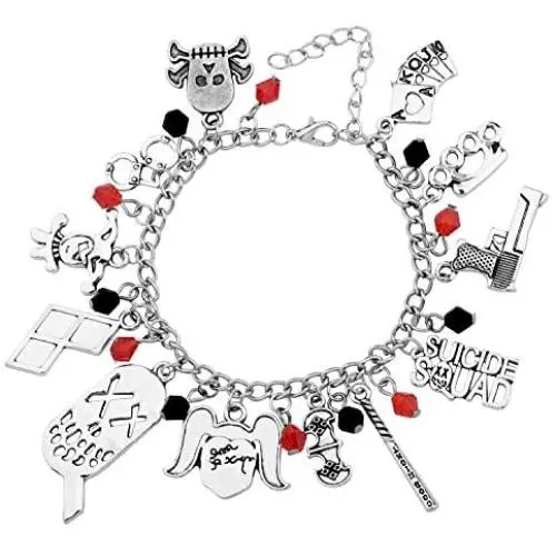 SEIRAA Joulee New DC Comics Bracelet Suicide Squad Charm Bracelet for Fans Gift SEIRAA Joulee New DC Comics Bracelet Suicide Squad Charm Bracelet for Fans Gift
