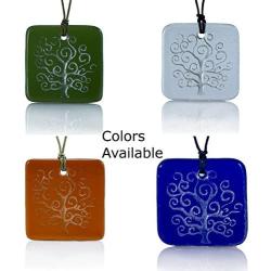 Moneta Jewelry, Recycled Glass Tree of Life Pendant Necklace, Handmade, Fair Trade, Unique Gift