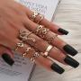 Snake Knuckle Stacking Ring Set Boho Vintage Gold Stackable Midi Finger Rings for Women Teen Girls