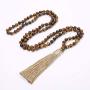 BALIBALI 8MM Beads Chakra Long Mala Necklace Natural Stone Meditation Statement Necklace Japa Yoga Buddhist Rosary Prayer Charm Beaded Tassel Necklace