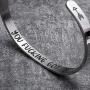 Inspirational Jewelry for Women Cuff Bangle Bracelets Stainless Steel Gifts Engraved Message