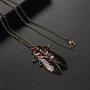 La Espoir Fashion Cicada Insects Pendants Sweater Necklace