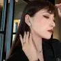 fxmimior Fashion Women Asymmetry Silver Full Rhinestones Pearls Butterfly Earrings Ring Loop Long Chain Drop Dangle Earrings Jewelry for Women fxmimior Fashion Women Asymmetry Silver Full Rhinestones Pearls Butterfly Earrings Ring Loop Long Chain Drop Dangle Earrings Jewelry for Women