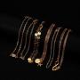 Dremcoue 12 Pcs Dainty Bracelets Set for Women Girls Handmade Simple Cute Charm Chain Bracelet Adjustable Bracelet Set