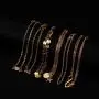 Dremcoue 12 Pcs Dainty Bracelets Set for Women Girls Handmade Simple Cute Charm Chain Bracelet Adjustable Bracelet Set