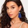 ZRosse 2 Pairs Bohemian Lightweight Handmade Tassels Dangle Drop Earrings Sets Long Fringe Vintage Boho Ethnic National Style Earrings Jewelry For Women Girls