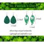 St.Patrick’s Day Faux Leather Earrings Bulk Green Teardrop Earring Lightweight Glitter Hat Drop Earring Layered Leaf Dangle Earring Jewelry Gifts for Women Girls