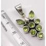 SilverStarJewel Peridot August Birthstone Necklace Pendant 1.3'' Sterling Silver Fashion Gift