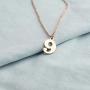 ENSIANTH Lucky Number Necklace Stainless Steel Pendant Necklace Birthday Gift Rose Gold Necklace Number 0-9
