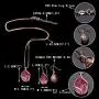 EVER FAITH 925 Sterling Silver Gift Jewelry for Women CZ Twist Teardrop Adjustable Pendant Necklace Earrings Set