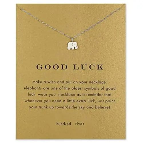 Baydurcan Friendship Anchor Compass Necklace Good Luck Elephant Pendant Chain Necklace with Message Card Gift Card Baydurcan Friendship Anchor Compass Necklace Good Luck Elephant Pendant Chain Necklace with Message Card Gift Card