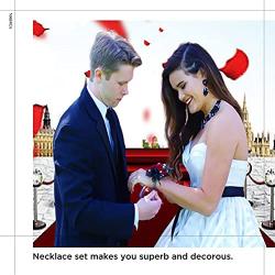 NABROJ Statement Necklaces Set with Rhinestone Crystal Drag Queen Costume Jewelry for Women Carnival 8 Colors 3 Models with Gift Box