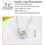 Furious Jewelry 925 Sterling Silver Interlocking Double Circles Pendant Neaklace