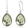 Gem Stone King 925 Sterling Silver Prasiolite 16X12MM Pear Shape Pendant Earrings Set (19.50 Ct with 18 Inch Silver Chain)