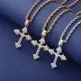 JINAO 14K Gold White Gold Plated Fully Iced Out CZ Cubic Zirconia Classical Cross Pendant for Men Women with Rope Chain Necklace Hip Hop Gift Jewelry JINAO 14K Gold White Gold Plated Fully Iced Out CZ Cubic Zirconia Classical Cross Pendant for Men Women with Rope Chain Necklace Hip Hop Gift Jewelry
