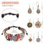 6 Pairs Bohemian Vintage Dangle Earrings Boho Retro Rhinestone Drop Earrings and 2 Pieces Vintage Bohemia Beaded Bracelet Multi-layer Woven Bracelet Jewelry for Women Girls