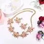 EVER FAITH Austrian Crystal Enamel Lovely Flying Pigs Wing Animal Necklace Earrings Set Clear EVER FAITH Austrian Crystal Enamel Lovely Flying Pigs Wing Animal Necklace Earrings Set Clear