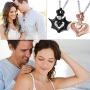 Aienid Couple Necklace Pendant Stainless Steel Necklace for Him and Her Wedding Gifts for Couple Unique