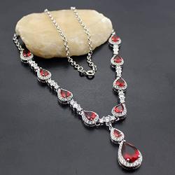 Hermosa Sterling Silver Inlay Garnet Fashion Jewelry Set Ideal Female