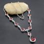 Hermosa Sterling Silver Inlay Garnet Fashion Jewelry Set Ideal Female