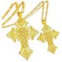 Two Size Gold Cross Necklace for Women Men Gold Plated Ethiopian Cross Charm Pendant Eeligion Jewelry Gifts