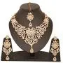 Touchstone Indian Bollywood Traditional Royal Look Attractive Filigree Carving Rhinestone Grand Bridal Designer Jewelry Necklace Set for Women Touchstone Indian Bollywood Traditional Royal Look Attractive Filigree Carving Rhinestone Grand Bridal Designer Jewelry Necklace Set for Women