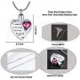 Eternalmemorial Heart Urn Necklaces for Ashes Stainless Steel Engraved Ashes Keepsake Cremation Jewlery Birthstone Necklace