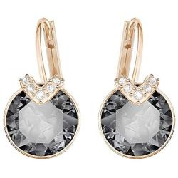 SWAROVSKI Womens Bella V Crystal Earrings Collection, Gray Crystals, Pink Crystals, Clear Crystals