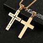 HZMAN Stainless Steel Russian Orthodox Cross Pendant Necklace for Men Women, NIKA, ICXC