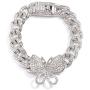 yfstyle Butterfly Cuban Link Bracelet Hip Hop Iced Out Diamond Bracelets for Women Girls Gold Plated Bracelets for Women Inlaid Rhinestone Hip Hop Jewelry Fashion Accessories